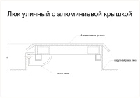 Квадратный уличный люк амо al 900*900 образец