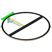 Круглый стеклянный люк с актуатором подъемом створки на винтовую лестницу винного погреба 3 модель с закрытой створкой